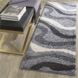 Safavieh Art Shag Grey Shag Rug - Runner 2'3&quot x 9'