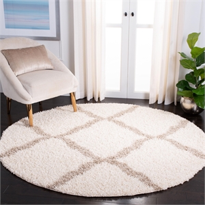 Safavieh Dallas Shag Ivory Shag Rug - Round 6'
