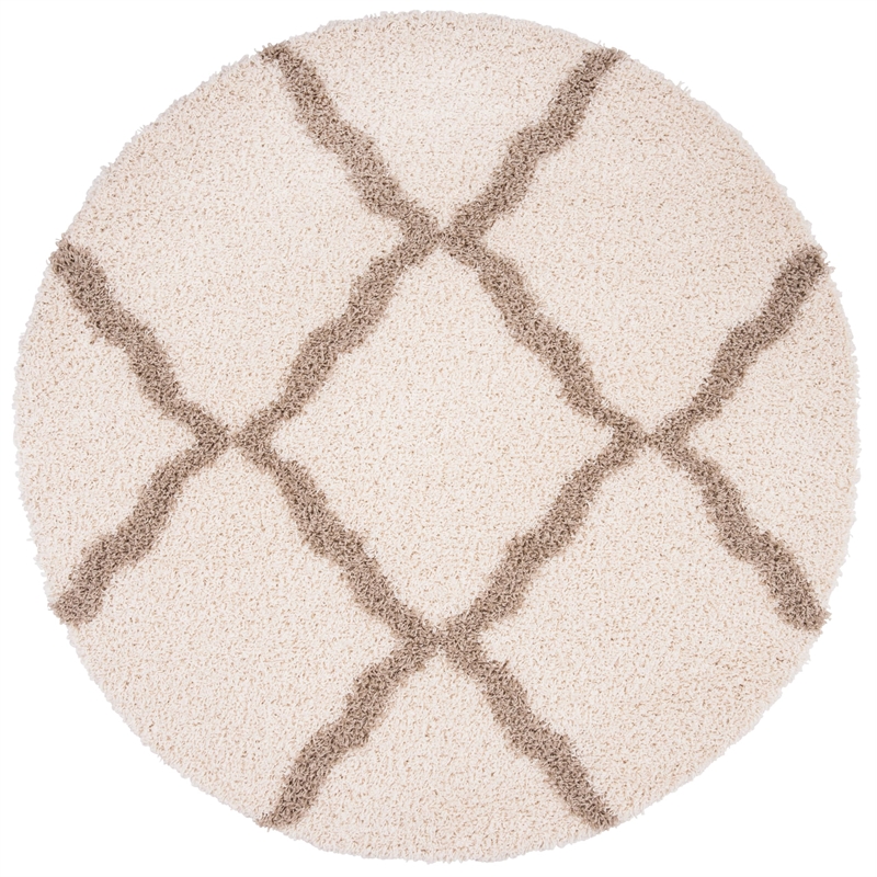 Safavieh Dallas Shag Ivory Shag Rug - Round 6'