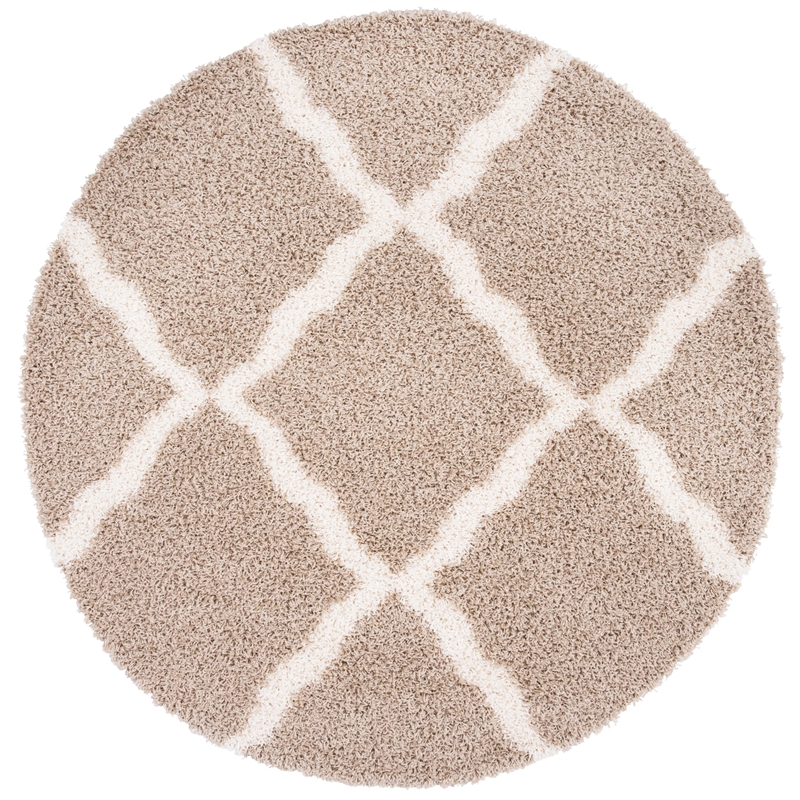 Safavieh Dallas Shag Beige Shag Rug - Round 6'