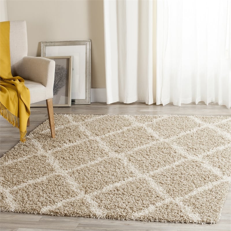 Safavieh Dallas Shag Beige Shag Rug - Square 6'