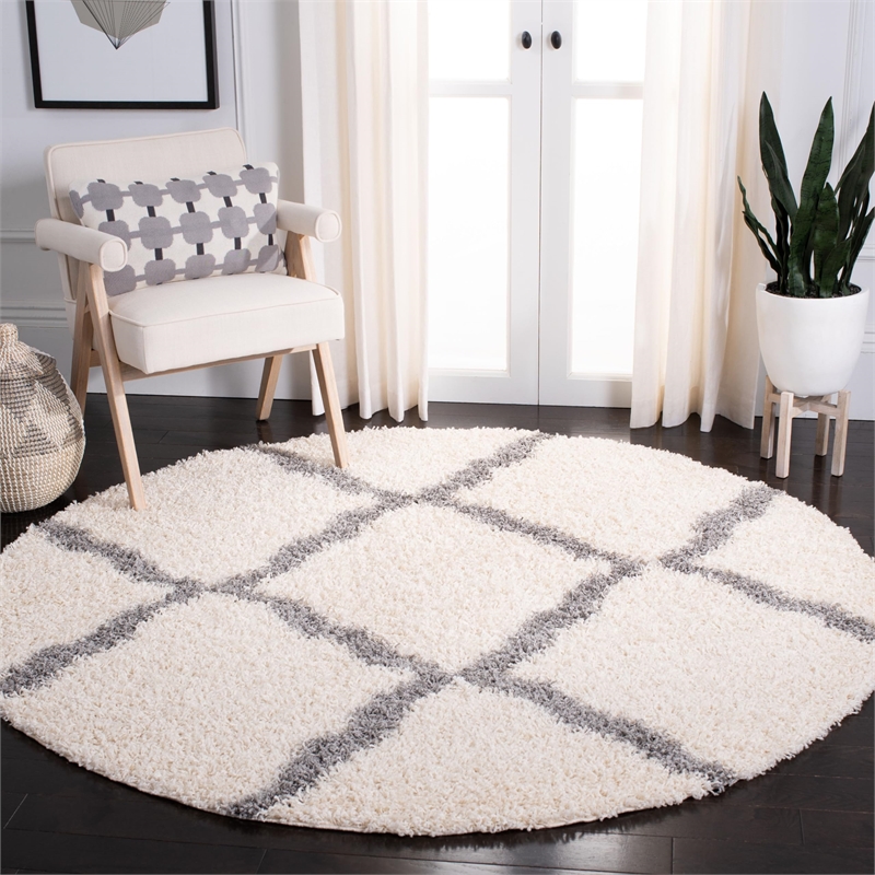 Safavieh Dallas Shag Ivory Shag Rug - Round 6'