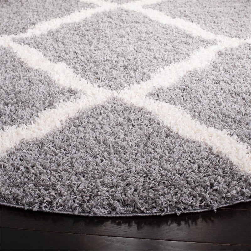 Safavieh Dallas Shag Grey Shag Rug - Round 6'