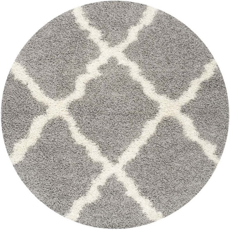 Safavieh Dallas Shag Grey Shag Rug Round 6'