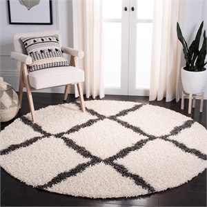 Safavieh Dallas Shag Ivory Shag Rug - Round 6'