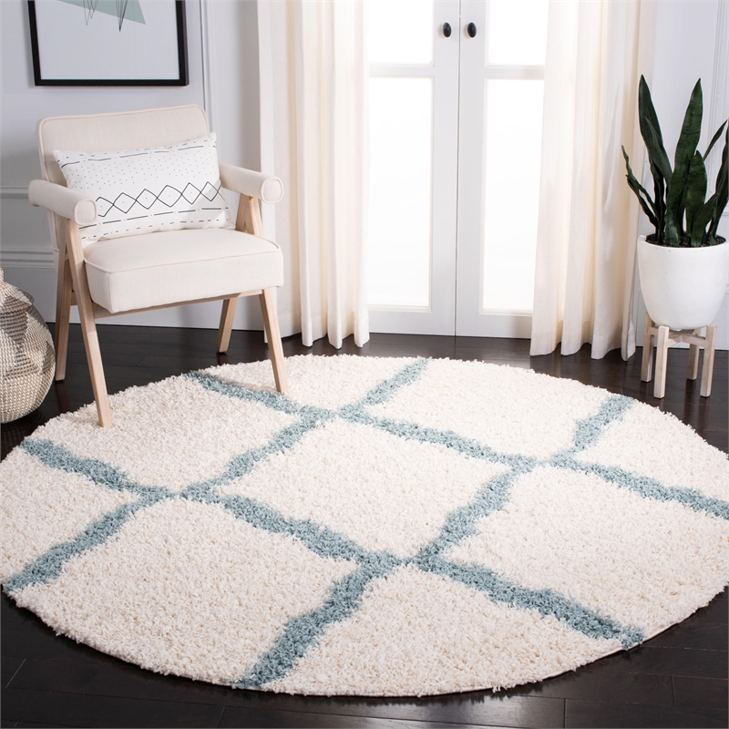 Safavieh Dallas Shag Ivory Shag Rug - Round 6'