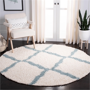 Safavieh Dallas Shag Ivory Shag Rug - Round 6'