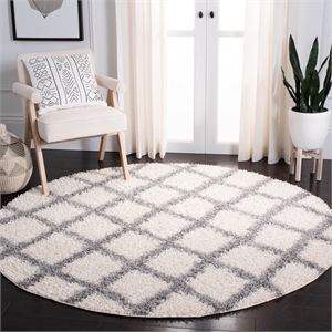Safavieh Dallas Shag Ivory Shag Rug - Round 6'