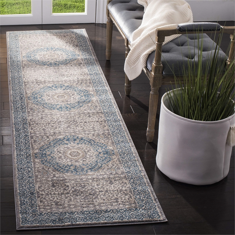 Safavieh Sofia Light Grey Traditional Rug - Runner 2'2
