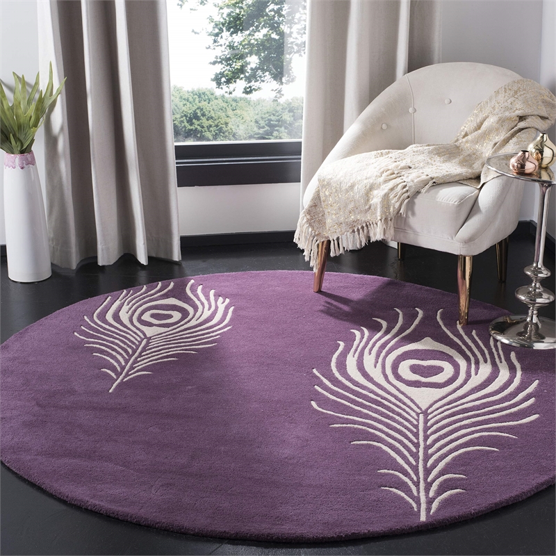 Safavieh Soho Purple Contemporary Rug - Round 4'