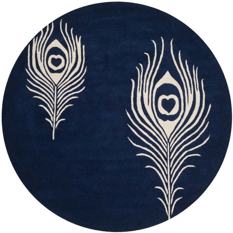 Safavieh Soho Navy Contemporary Rug - Round 6'