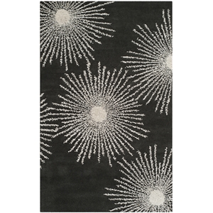 Safavieh Soho 6'-0&quot x 9'-0&quot Wool and Viscose Hand Tufted Rug in Charcoal / Ivory