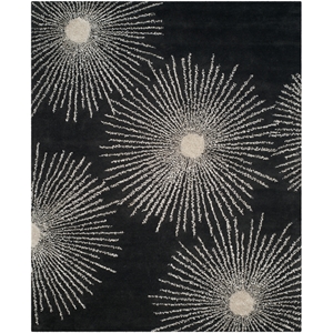 Safavieh Soho 7'-6&quot x 9'-6&quot Wool and Viscose Hand Tufted Rug in Charcoal / Ivory
