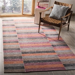 Safavieh Striped Kilim Rust Contemporary Rug - 4' x 6'