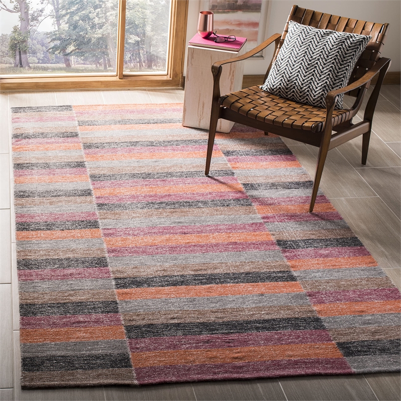 Safavieh Striped Kilim Rust Contemporary Rug - 5' x 8'