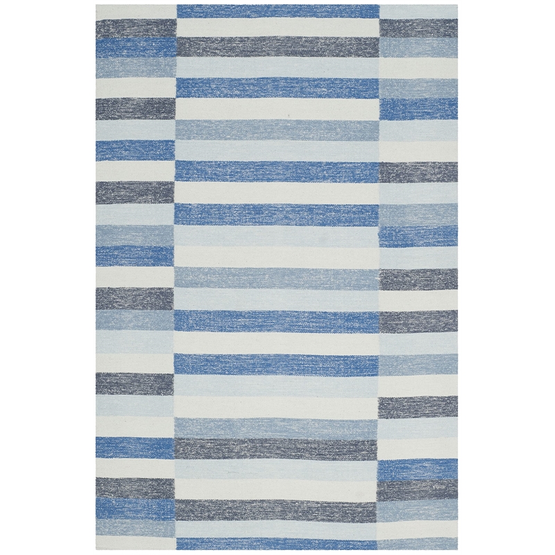 Safavieh Striped Kilim Blue Contemporary Rug - 4' x 6'