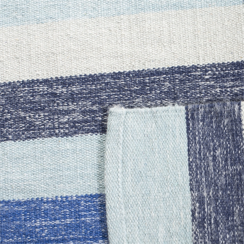 Safavieh Striped Kilim Blue Contemporary Rug - 8' x 10'