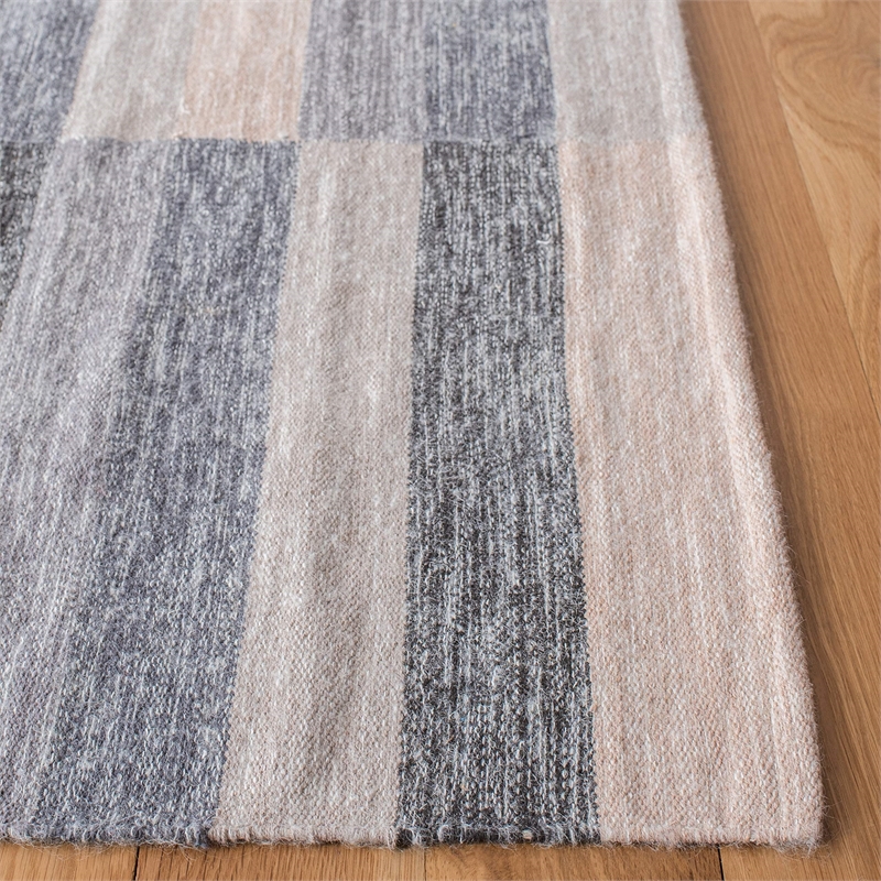 Safavieh Striped Kilim Grey Contemporary Rug - 8' x 10'