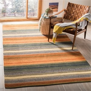 Safavieh Striped Kilim Gold Contemporary Rug - 5' x 8'