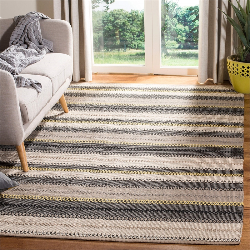 Safavieh Striped Kilim Grey Contemporary Rug - 5' x 8'