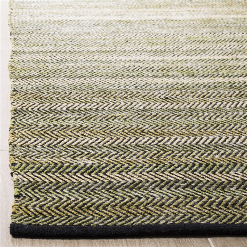 Safavieh Striped Kilim Green Contemporary Rug - 8' x 10'