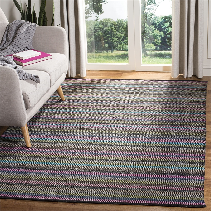Safavieh Striped Kilim Grey Contemporary Rug - 4' x 6'