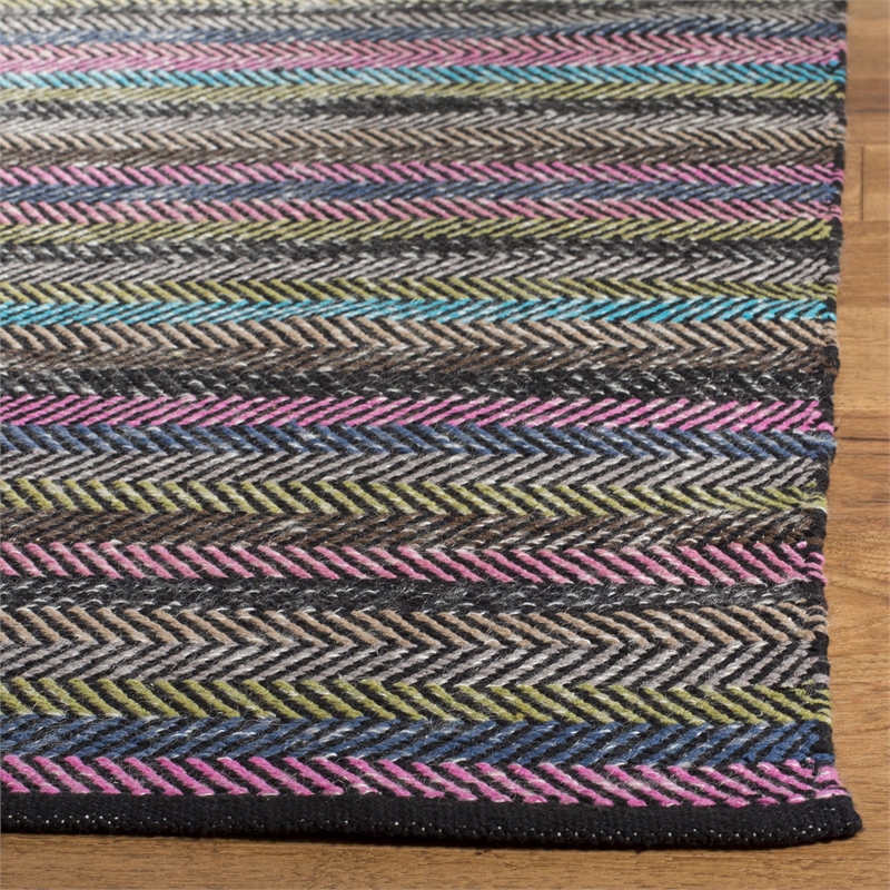 Safavieh Striped Kilim Grey Contemporary Rug - 8' x 10'