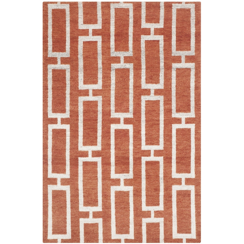 Safavieh Stone Wash Rust Contemporary Rug - 4' x 6'
