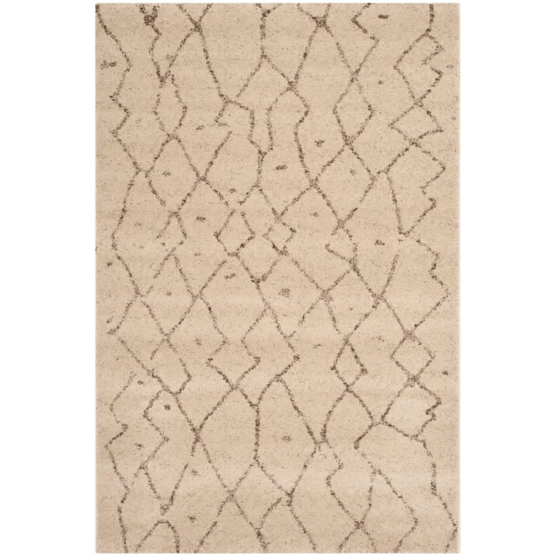 Safavieh Tunisia 4' X 6' Power Loomed Rug in Ivory/Brown