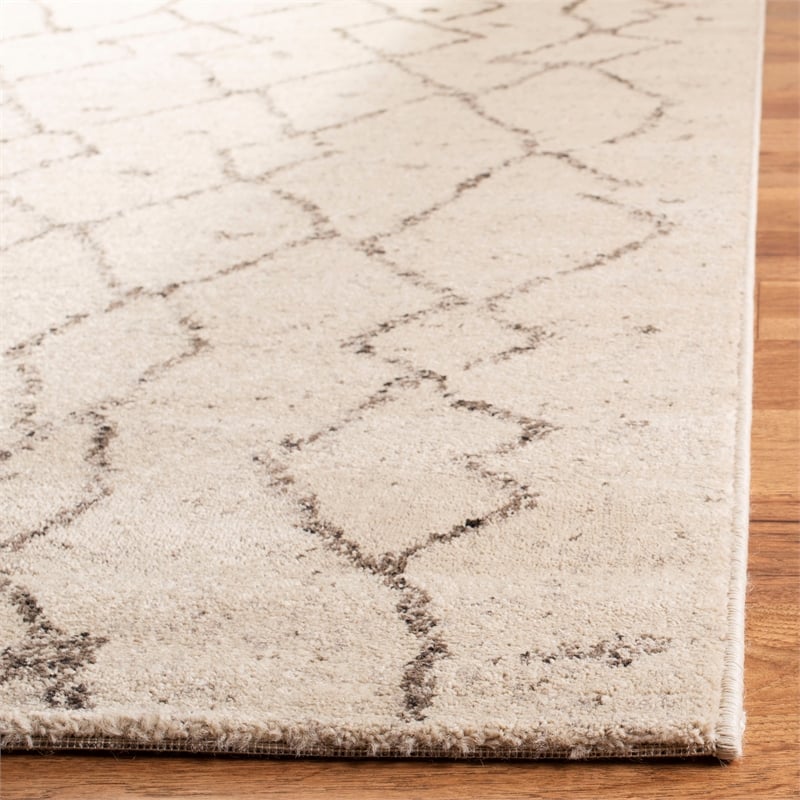 Safavieh Tunisia 4' X 6' Power Loomed Rug in Ivory/Brown