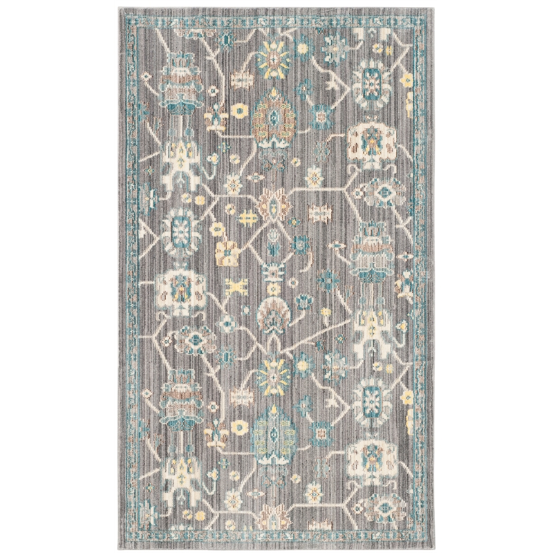 Safavieh Valencia 4' X 6' Polyester Power Loomed Rug in Mauve / Ivory