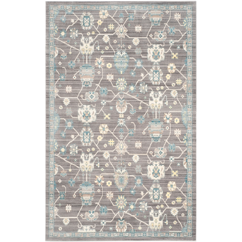 Safavieh Valencia 5' X 8' Polyester Power Loomed Rug in Mauve / Ivory