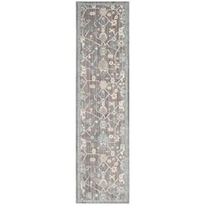 Safavieh Valencia 2'-3&quot X 8' Polyester Power Loomed Rug in Mauve / Ivory