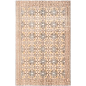 Safavieh Valencia 4' X 6' Polyester Power Loomed Rug in Light Gray / Multi-Color