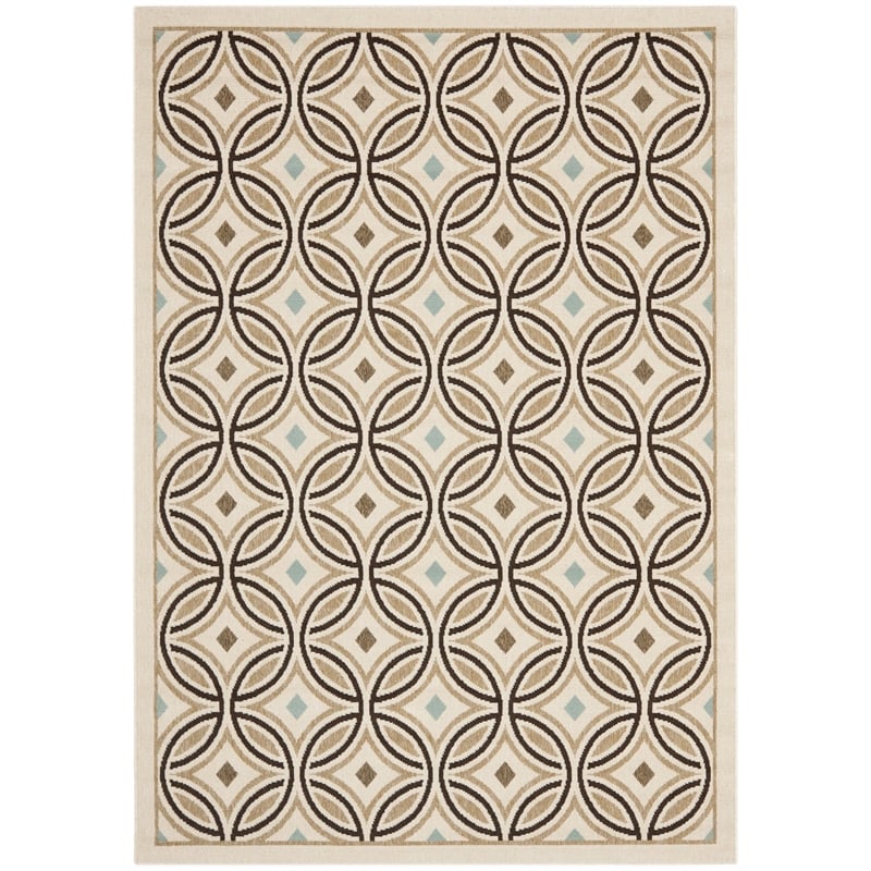 Safavieh Veranda Cream Indoor Outdoor Rug - 4' x 5'7
