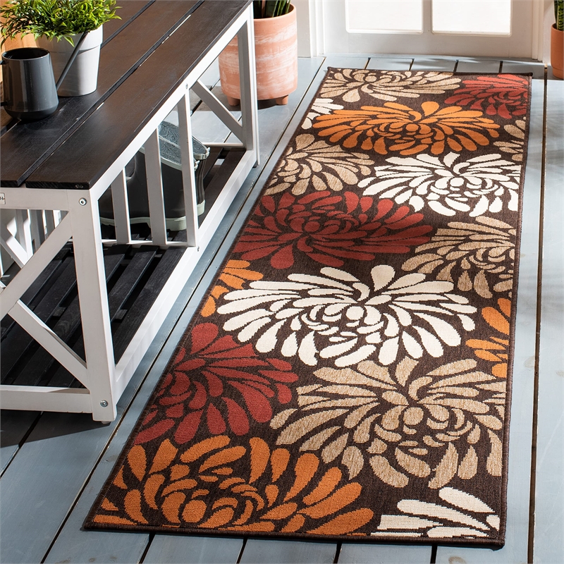 Safavieh Veranda Chocolate Indoor Outdoor Rug - 4' x 5'7