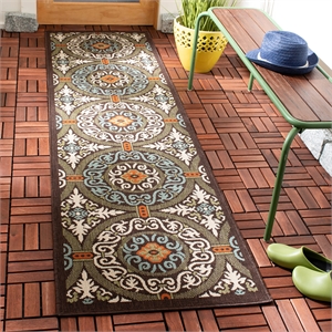 Safavieh Veranda Chocolate Indoor Outdoor Rug - Runner 2'3&quot x 8'
