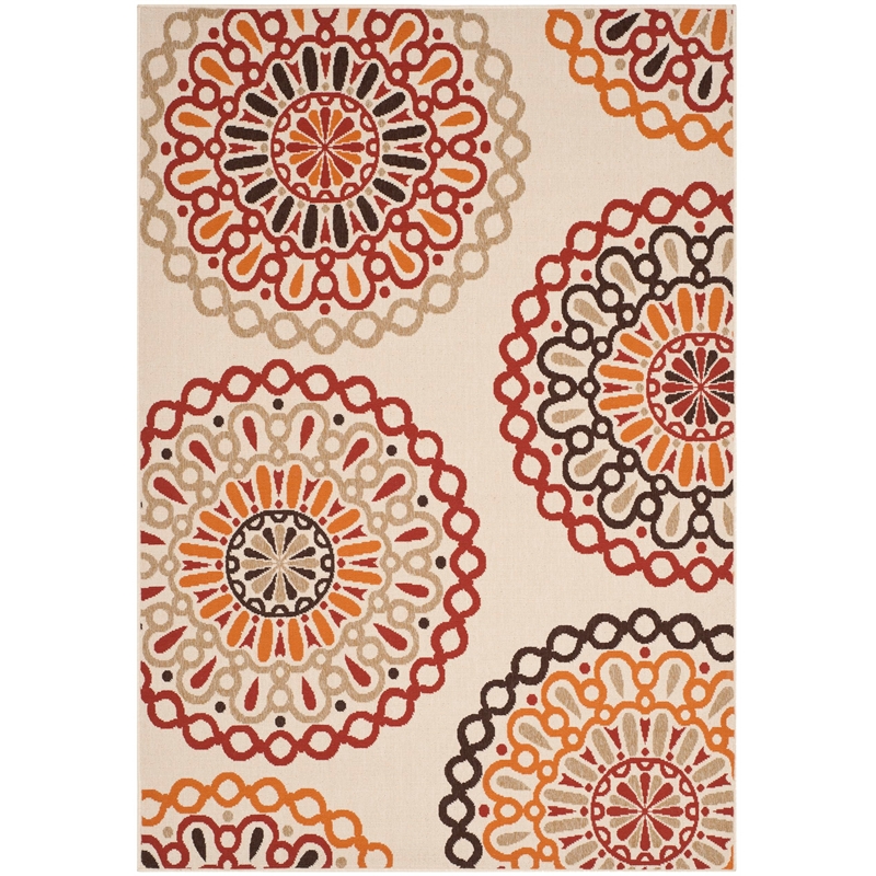 Safavieh Veranda Creme Indoor Outdoor Rug - 5'3
