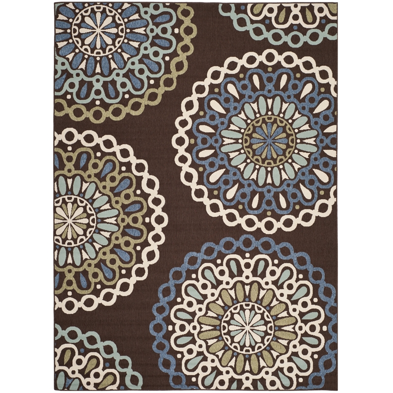Safavieh Veranda Creme Indoor Outdoor Rug - 8' x 11'2