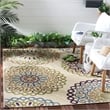 Safavieh Veranda Cream Indoor Outdoor Rug - 4' x 5'7