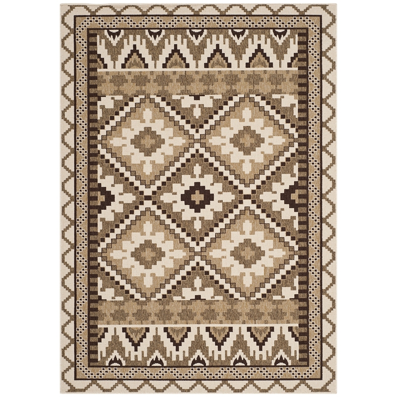 Safavieh Veranda Creme Indoor Outdoor Rug - 4' x 5'7