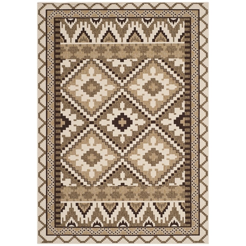 Safavieh Veranda Creme Indoor Outdoor Rug - 5'3