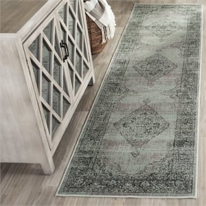 Safavieh Vintage 3'-3&quot X 5'-7&quot Polyester Power Loomed Rug In Light Blue