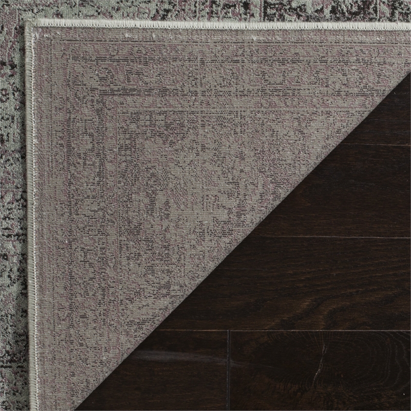 Safavieh Vintage 8' X 8' Square Polyester Power Loomed Rug In Light Blue