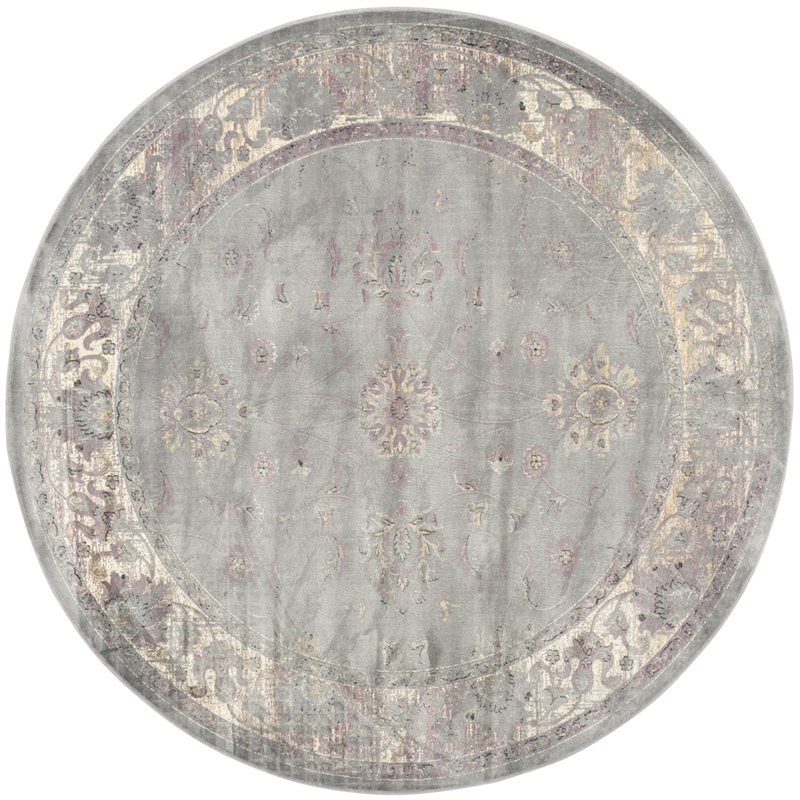 Safavieh Vintage 6' Round Rug in Gray