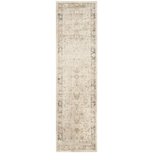 Safavieh Vintage 2'2&quot x 10' Runner Rug in Ivory and Black