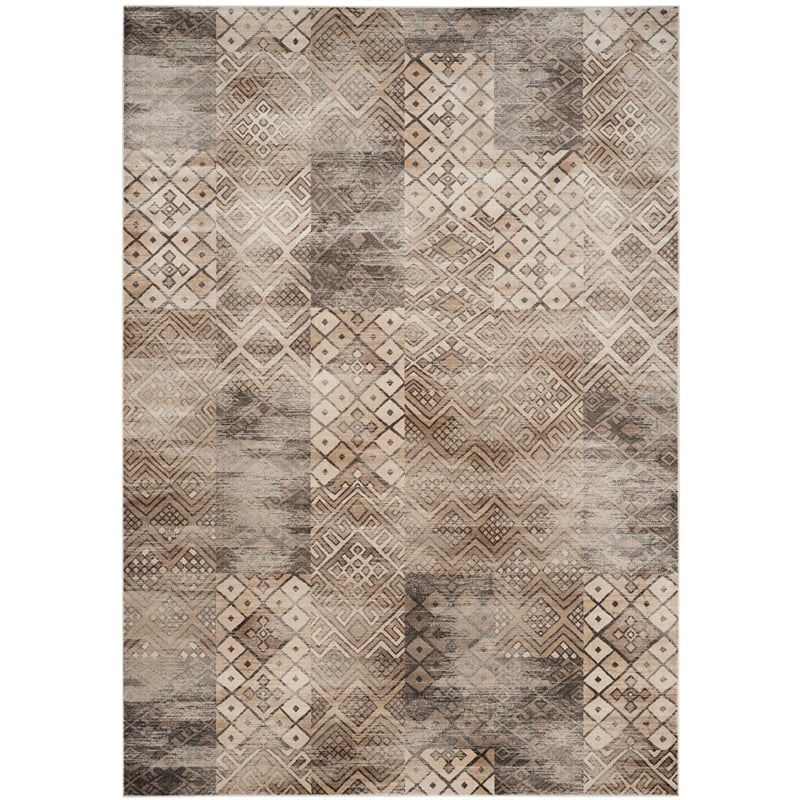 Safavieh Vintage 8' X 10' Viscose  Power Loomed Rug in Stone