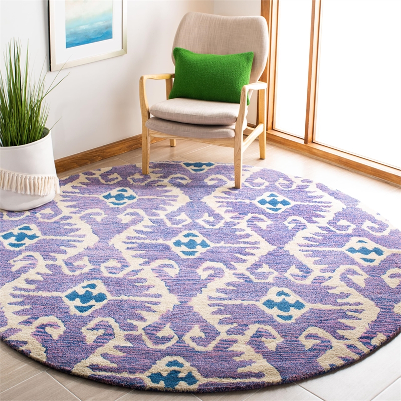 Safavieh Wyndham Lavander Contemporary Rug - Round 8'9
