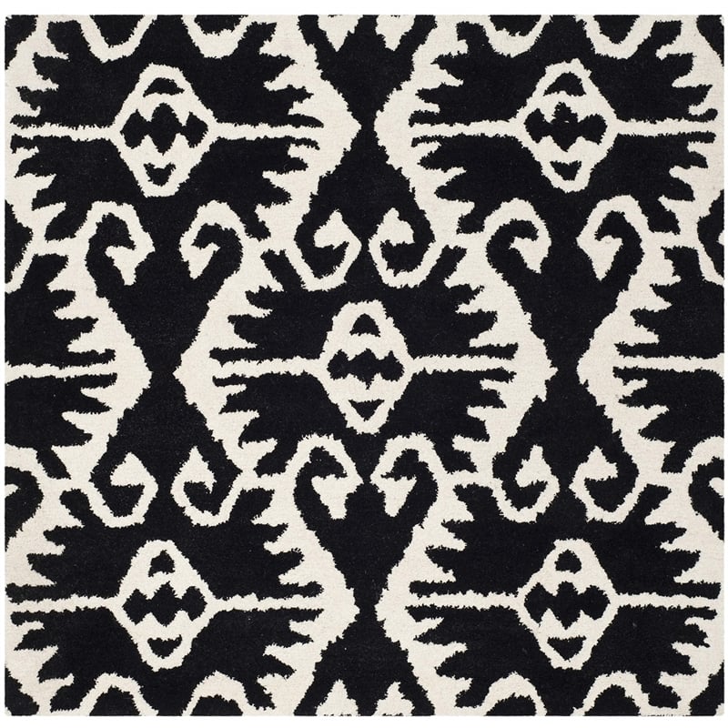 Safavieh Wyndham Black Contemporary Rug - Square 5'