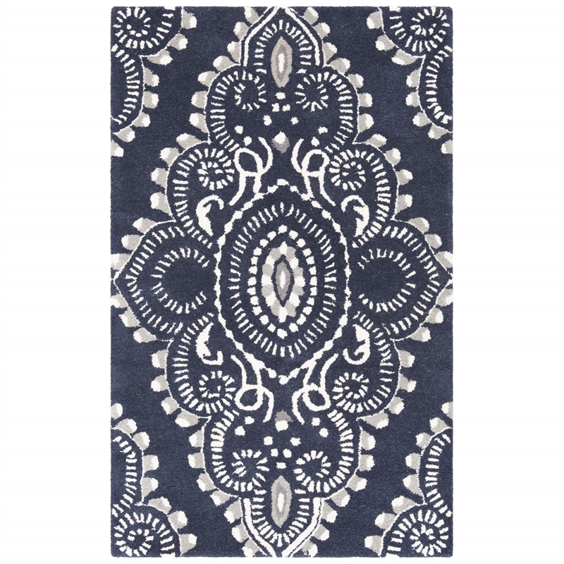 Safavieh Wyndham Dark Grey Contemporary Rug - 3' x 5'